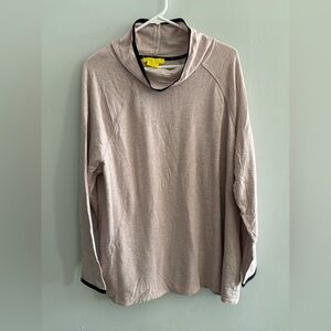 Nola Women’s Light Pink Turtleneck Long Sleeve Top with Black Accents
